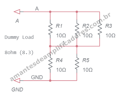 Circuito Carga resistiva com resistor de 10 ohm