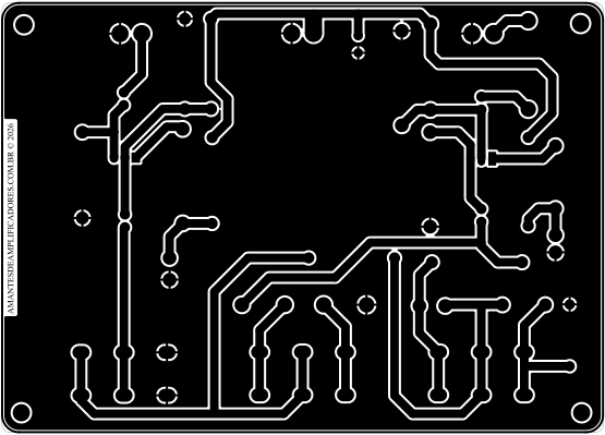 layout pcb pré amplificador com graves e agudos