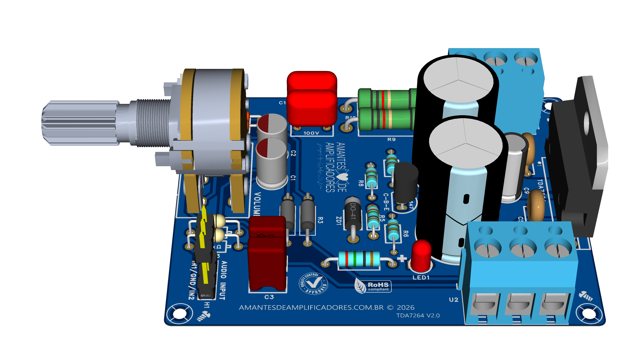 amplificador Tda7264 pcb camada dupla