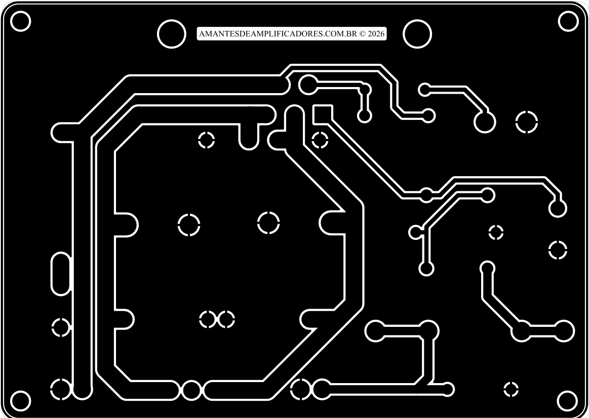 layout pcb amplificador tda2050 fonte simétrica
