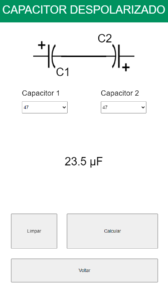 como calcular capacitor em oposição para corte