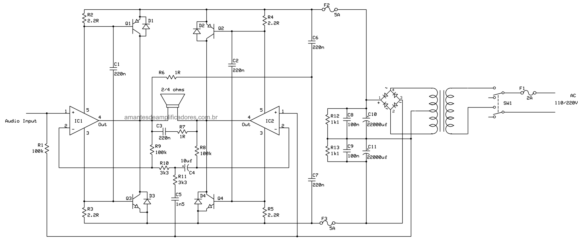 Como fazer um amplificador ativo para Subwoofer passivo?