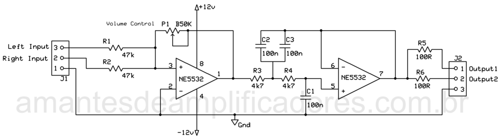 Esquema filtro passa baixa para amplificador subwoofer casiero