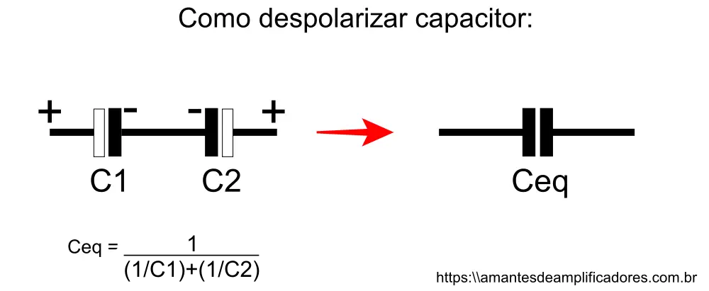 como despolarizar capacitor eletrolítico para ligar corneta