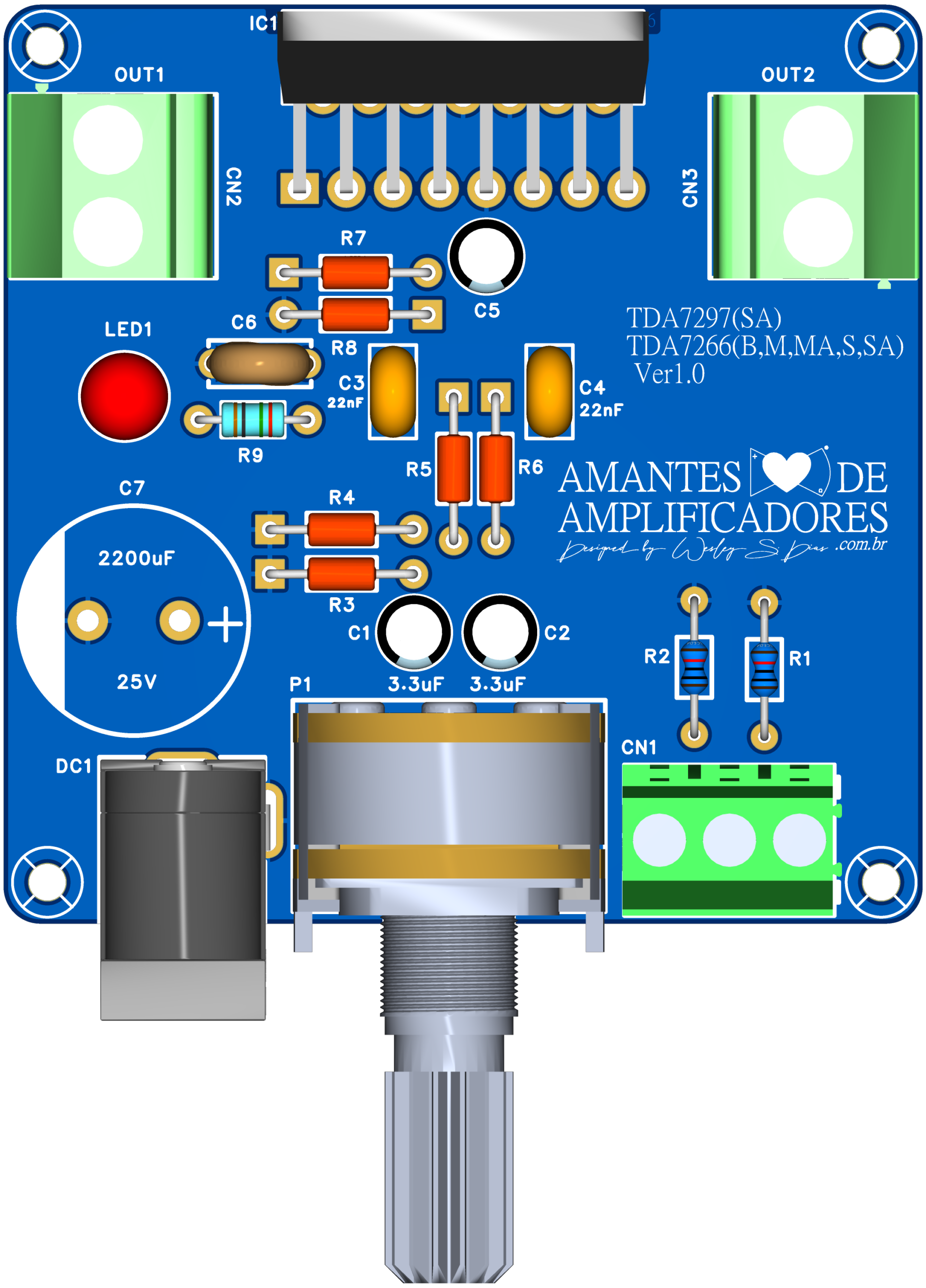 tda7297 or tda7266 amplifier board circuit diagram