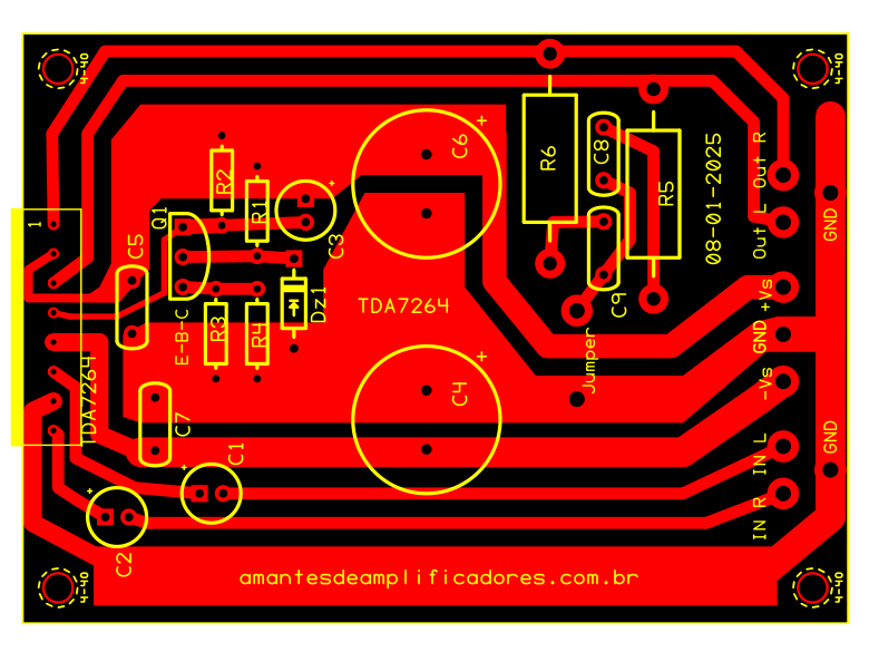 placa pcb amplificador tda7264