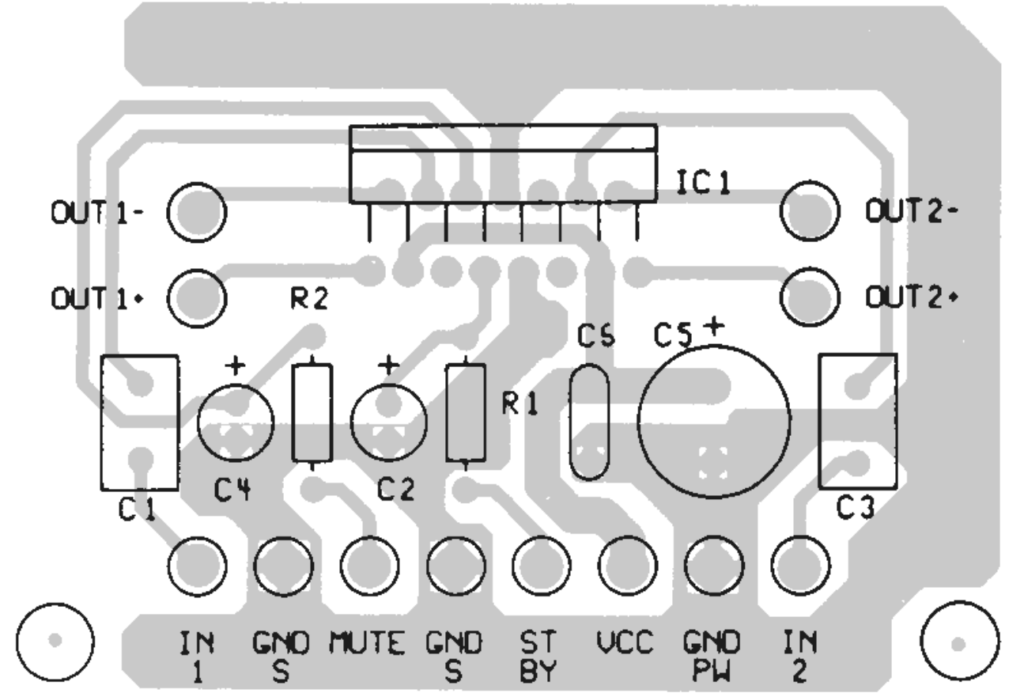 placa de circuito impresso tda7297 pcb