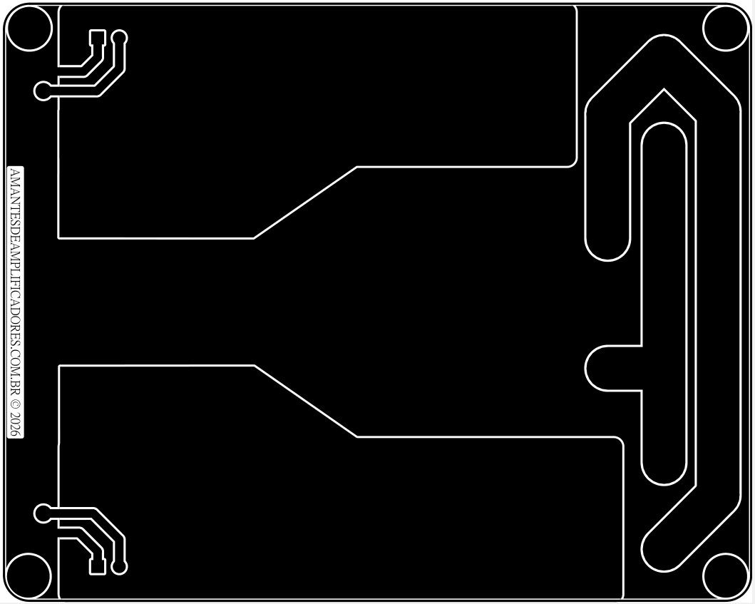 placa pcb para fonte simétrica de amplificador 50v