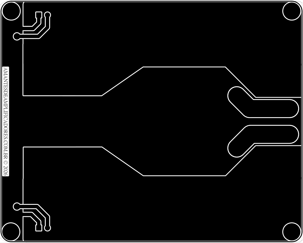 placa pcb para fonte simétrica 50v amplificador de áudio de potência