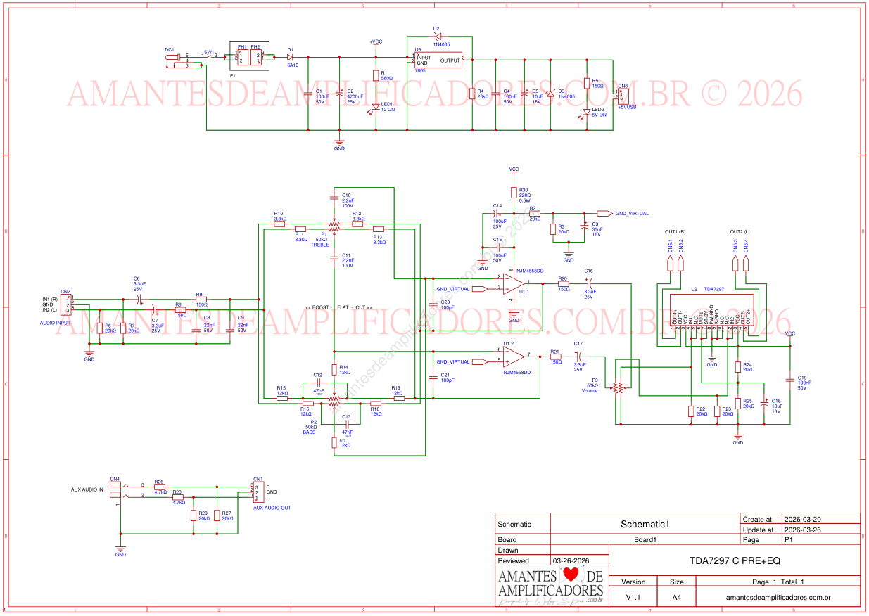 esquema mini amplificador para caixa de som ambiente