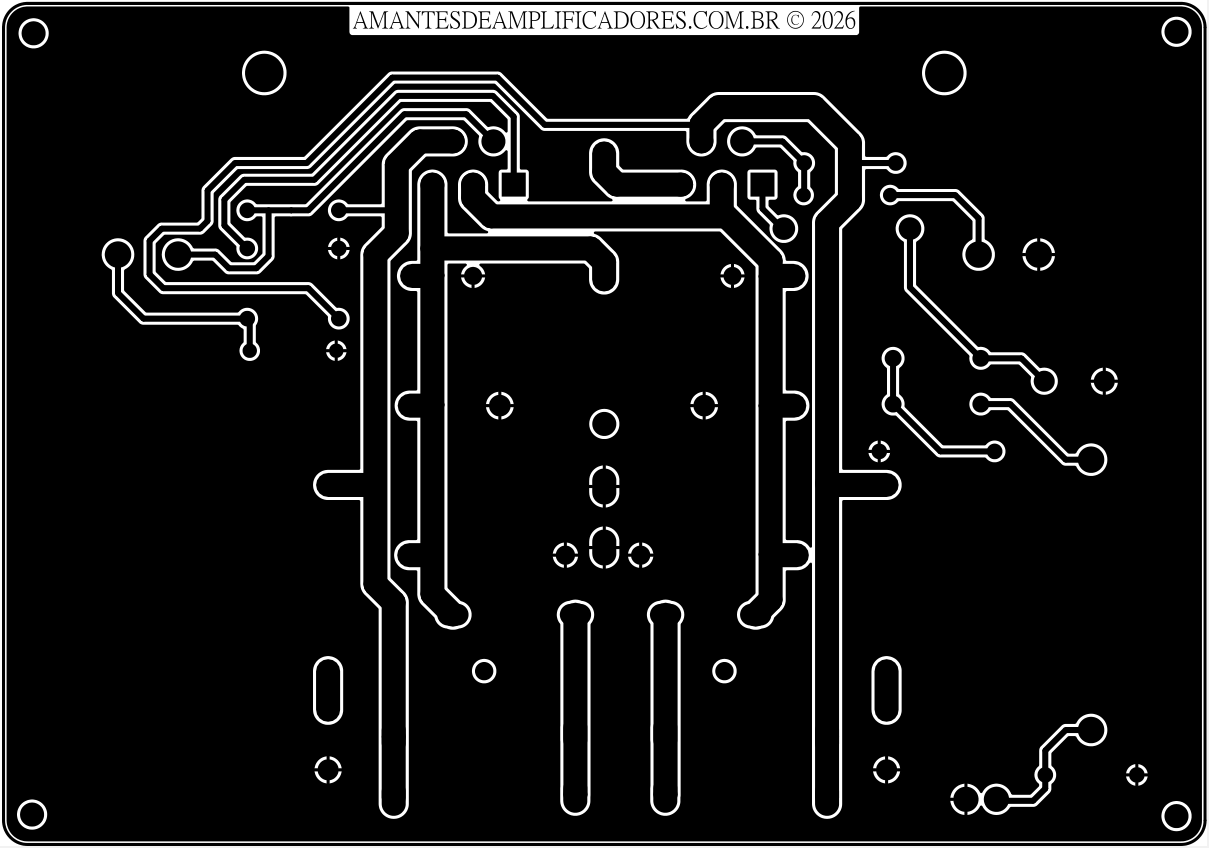 placa pcb para amplificador tda 2050 bridge subwoofer