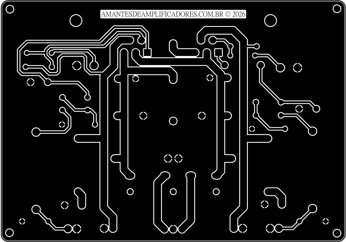 placa amplificador tda2050 stereo pcb