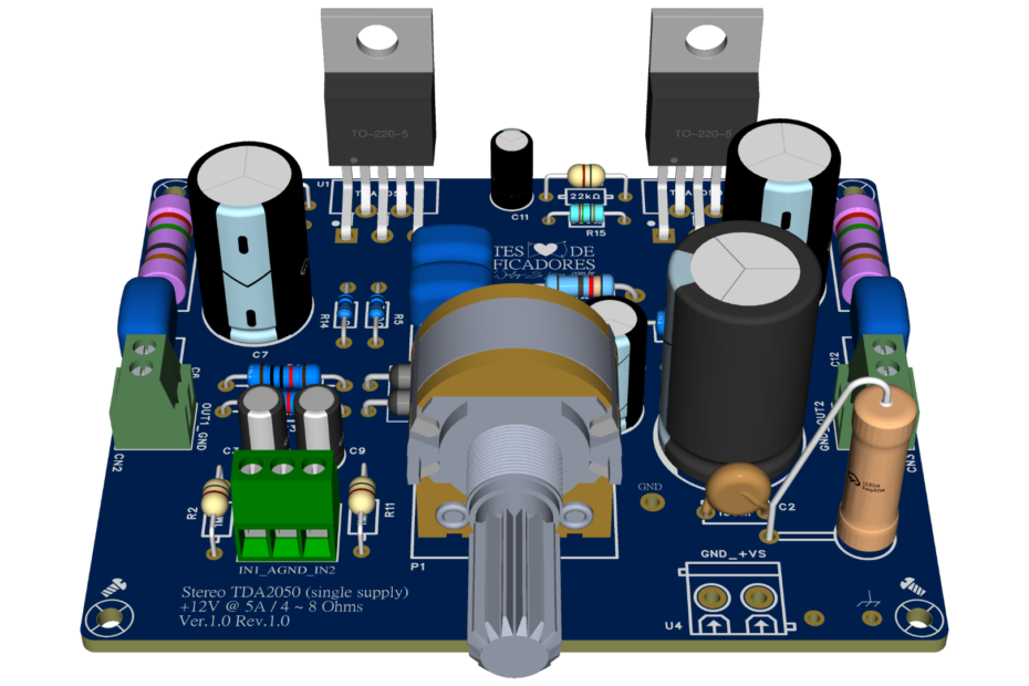 módulo amplificador 12v caseiro potente com tda2050
